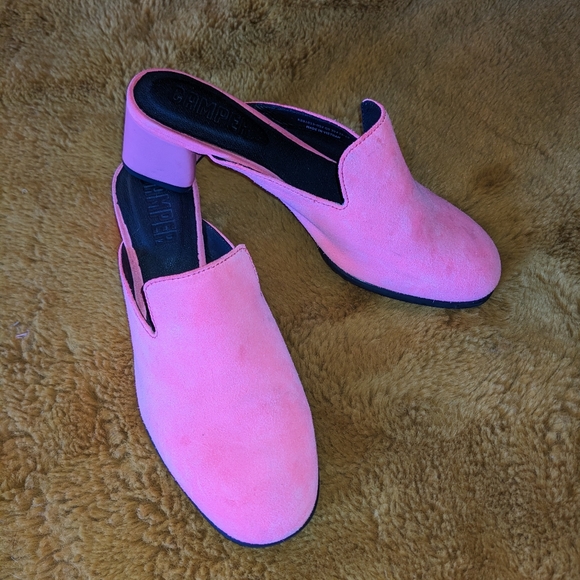 CAMPER Katie HOT PINK Nubuck slide - Picture 1 of 13